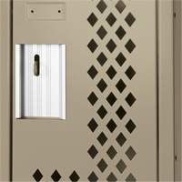 Casiers Clean Line, 2 niveaux, 12" x 15" x 72", Acier, Beige, Rivet (assembl&eacute;), Perfor&eacute; Industrial Sales