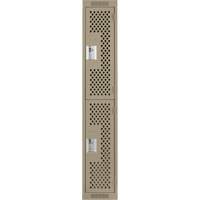 Casiers Clean Line, 2 niveaux, 12" x 15" x 72", Acier, Beige, Rivet (assembl&eacute;), Perfor&eacute; Industrial Sales