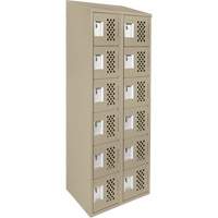 Assembled Lockerettes Clean Line Perforated Economy Lockers, 6 -tier, Bank of 2, 18" x 72" x 12", Steel Industrial Sales