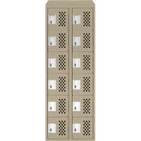 Assembled Lockerettes Clean Line Perforated Economy Lockers, 6 -tier, Bank of 2, 18" x 72" x 12", Steel Industrial Sales