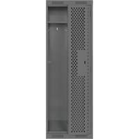 Clean Line Lockers, Bank of 2, 24" x 15" x 72", Steel, Charcoal, Rivet (Assembled), Perforated Industrial Sales