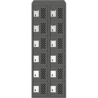 Assembled Lockerettes Clean Line Perforated Economy Lockers, 6 -tier, Bank of 2, 18" x 72" x 12", Steel Industrial Sales