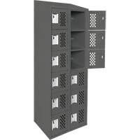 Assembled Lockerettes Clean Line Perforated Economy Lockers, 6 -tier, Bank of 2, 18" x 72" x 12", Steel Industrial Sales