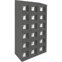 Petits casiers &eacute;conomiques assembl&eacute;s et perfor&eacute;s Clean Line, 6 niveaux, Bloc de 3, 18" x 72" x 12", Acier Industrial Sales