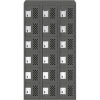 Petits casiers &eacute;conomiques assembl&eacute;s et perfor&eacute;s Clean Line, 6 niveaux, Bloc de 3, 18" x 72" x 12", Acier Industrial Sales