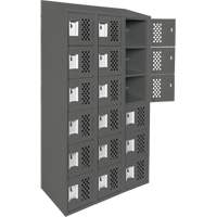 Petits casiers &eacute;conomiques assembl&eacute;s et perfor&eacute;s Clean Line, 6 niveaux, Bloc de 3, 18" x 72" x 12", Acier Industrial Sales