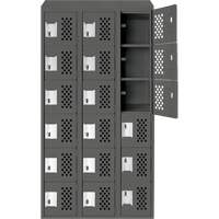 Petits casiers &eacute;conomiques assembl&eacute;s et perfor&eacute;s Clean Line, 6 niveaux, Bloc de 3, 18" x 72" x 12", Acier Industrial Sales