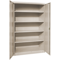 Armoires de rangement Hi-Boy profondes, Acier, 4 Tablettes, 72" h x 36" la x 24" P, Beige Industrial Sales