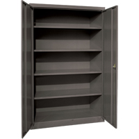 Armoires de rangement Hi-Boy profondes, Acier, 4 Tablettes, 72" h x 36" la x 24" P, Charbon Industrial Sales