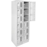 Assembled Lockerettes Clean Line Perforated Economy Lockers, 6 -tier, Bank of 2, 18" x 72" x 12", Steel Industrial Sales
