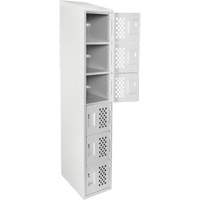 Petits casiers &eacute;conomiques assembl&eacute;s et perfor&eacute;s Clean Line, 6 niveaux, 18" x 72" x 12", Acier Industrial Sales