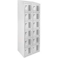 Assembled Lockerettes Clean Line Perforated Economy Lockers, 6 -tier, Bank of 2, 18" x 72" x 12", Steel Industrial Sales