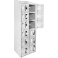 Assembled Lockerettes Clean Line Perforated Economy Lockers, 6 -tier, Bank of 2, 18" x 72" x 12", Steel Industrial Sales