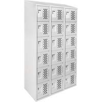 Petits casiers &eacute;conomiques assembl&eacute;s et perfor&eacute;s Clean Line, 6 niveaux, Bloc de 3, 18" x 72" x 12", Acier Industrial Sales