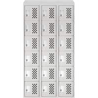 Petits casiers &eacute;conomiques assembl&eacute;s et perfor&eacute;s Clean Line, 6 niveaux, Bloc de 3, 18" x 72" x 12", Acier Industrial Sales