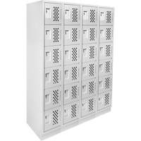 Assembled Clean Line Perforated Economy Lockers, 6 -tier, Bank of 4, 18" x 72" x 12", Steel Industrial Sales