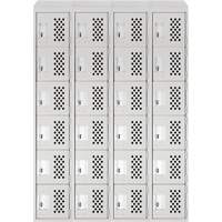 Assembled Clean Line Perforated Economy Lockers, 6 -tier, Bank of 4, 18" x 72" x 12", Steel Industrial Sales