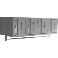 Wall Hung Lockers - Heavy Duty, Bank of 4, 18" x 12" x 12", Steel Industrial Sales