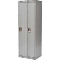 Lockers, Bank of 2, 24" x 18" x 72", Steel, Grey, Knocked Down Industrial Sales