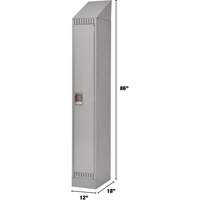 Lockers, 12" x 18" x 86", Steel, Grey, Knocked Down Industrial Sales