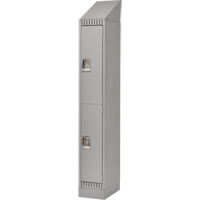 Lockers, 2 -tier, 12" x 18" x 86", Steel, Grey, Knocked Down Industrial Sales