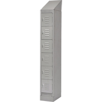 Lockers, 6 -tier, 12" x 18" x 86", Steel, Grey, Knocked Down Industrial Sales