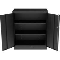 Standard Counter-High Cabinet, Steel, 2 Shelves, 42" H x 36" W x 18" D, Black Industrial Sales