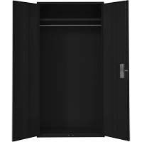 Wardrobe Storage Cabinet, Steel, 36" W x 18" D x 72" H, Black Industrial Sales