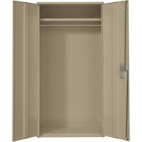 Wardrobe Storage Cabinet, Steel, 36" W x 18" D x 72" H, Beige Industrial Sales