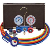 Dual Manifold Gauge Set with Manual Couplers & 3-in-1 Side Mount Can Tap Valve Industrial Sales
