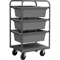 Mobile Tub Rack, Double-sided, 3 bins, 26" W x 18" D x 42" H Industrial Sales