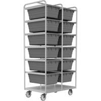Mobile Tub Rack, Double-sided, 12 bins, 26" W x 36" D x 74" H Industrial Sales