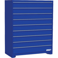Modular Drawer Cabinet, 9 Drawers, 24" W x 28" D x 60" H, Blue Industrial Sales