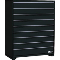 Modular Drawer Cabinet, 9 Drawers, 24" W x 28" D x 60" H, Black Industrial Sales