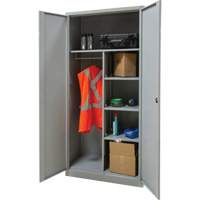 Armoire de rangement combin&eacute;e, 36" la x 18" p x 72" h, Gris Industrial Sales