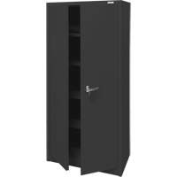 Storage Cabinet, Steel, 4 Shelves, 66" H x 30" W x 15" D, Black Industrial Sales