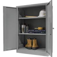 Counter-High Storage Cabinet, Steel, 2 Shelves, 42" H x 48" W x 24" D, Grey Industrial Sales