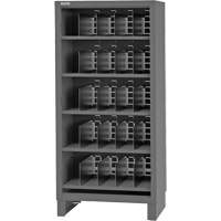 Heavy-Duty Open Front Cabinet with Dividers, Steel, 0 Drawers, 36" x 24" x 78", Grey Industrial Sales