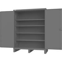 Cabinet with Recessed Doors, Steel, 4 Shelves, 78" H x 60" W x 30" D, Grey Industrial Sales
