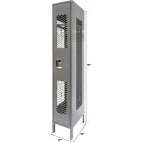 Vented Lockers, 12" x 18" x 78", Steel, Grey, Knocked Down, Perforated Industrial Sales