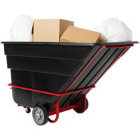 Tilt Truck, Black Recycled Plastic, 1/2 cu.yd., 1400 lbs. Load Capacity Industrial Sales
