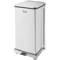 Corbeille &agrave; p&eacute;dale carr&eacute;e avec doublure Defenders, Acier inoxydable, Capacit&eacute; 6,5 gal. US Industrial Sales