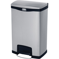 Contenant &agrave; d&eacute;chets Slim Jim , Acier inoxydable, Capacit&eacute; 13 gal. US Industrial Sales