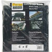 Tarp, Light Industrial Duty, Black, 6' x 8' x 8 mils Industrial Sales