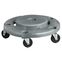 Waste Container Dolly, Polyethylene, Grey, Fits: 24" Dia. Industrial Sales