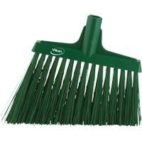 Angle Broom Head, X-Coarse Bristles, 12", Polyester, Green Industrial Sales
