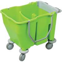 Double Mop Bucket with Wringer, 3.75 US Gal. (60 qt.) Capacity, Green Industrial Sales