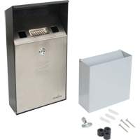 Smoking Receptacle, Wall-Mount, Stainless Steel, 1 Litre Capacity, 11-4/5" Height Industrial Sales