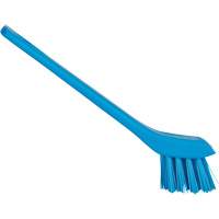 Brush with Scraping Edge, Stiff Bristles, 6" Long, Blue Industrial Sales