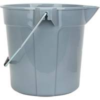 Round Bucket with Pouring Spout, 2.64 US Gal. (10.57 qt.) Capacity, Grey Industrial Sales